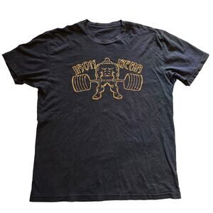 Iron Gear Powerlifting T-Shirt Black Gold Gym Heavy Weightlifting Men's Size XL